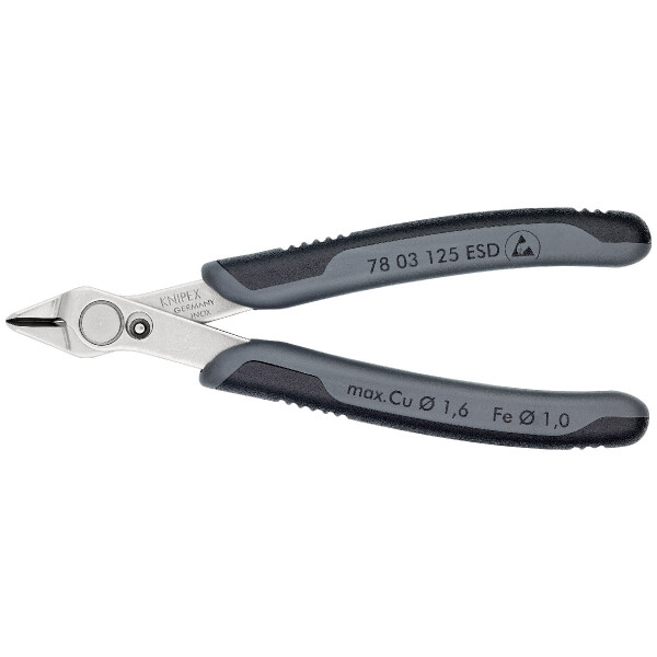 KNIPEX 78 03 125 ESDSB Electronic Super Knips® ESD mit Mehrkomponenten-Hüllen 125 mm