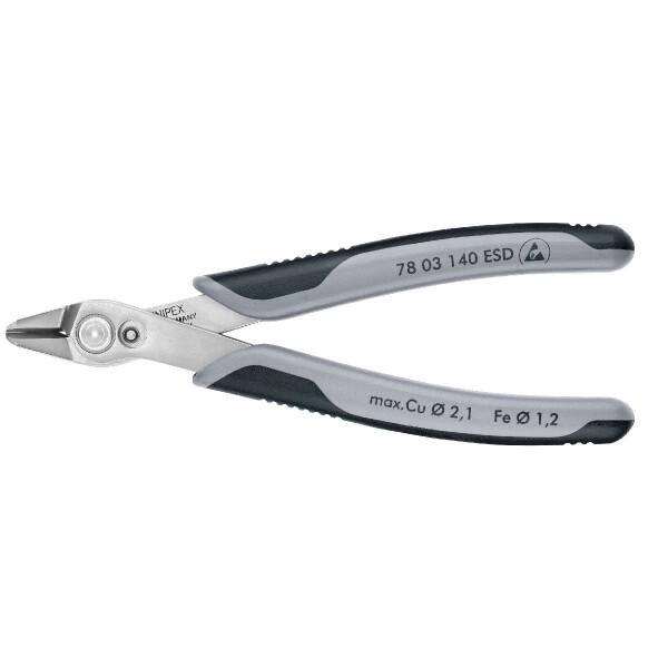 KNIPEX 78 03 140 ESD Electronic Super Knips® XL ESD mit Mehrkomponenten-Hüllen 140 mm