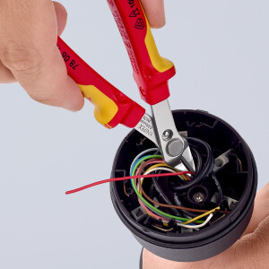 KNIPEX 78 06 125 SB Electronic Super Knips® VDE isoliert mit Mehrkomponenten-Hüllen, VDE-geprüft 125 mm