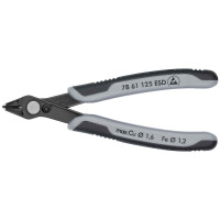 KNIPEX 78 61 125 ESD Electronic Super Knips® ESD mit Mehrkomponenten-Hüllen brüniert 125 mm