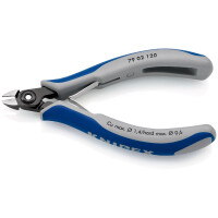 KNIPEX 79 02 120 Präzisions-Elektronik-Seitenschneider mit Mehrkomponenten-Hüllen brüniert 120 mm