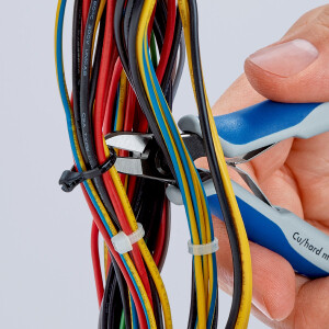 KNIPEX 79 02 125 S1 Präzisions-Elektronik-Seitenschneider z. B. zum Öffnen von Kunststoff-Kabelverbindern mit Mehrkomponenten-Hüllen brüniert 125 mm