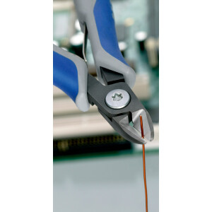 KNIPEX 79 02 125 Präzisions-Elektronik-Seitenschneider mit Mehrkomponenten-Hüllen brüniert 125 mm