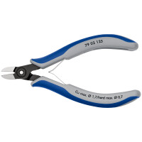 KNIPEX 79 02 125 Präzisions-Elektronik-Seitenschneider mit Mehrkomponenten-Hüllen brüniert 125 mm