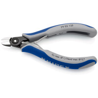 KNIPEX 79 02 125 Präzisions-Elektronik-Seitenschneider mit Mehrkomponenten-Hüllen brüniert 125 mm