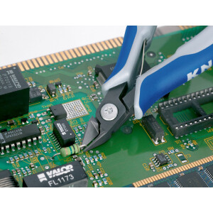 KNIPEX 79 42 125 Z Präzisions-Elektronik-Seitenschneider mit Mehrkomponenten-Hüllen brüniert 125 mm
