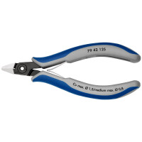 KNIPEX 79 42 125 Präzisions-Elektronik-Seitenschneider mit Mehrkomponenten-Hüllen brüniert 125 mm
