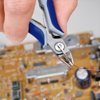 KNIPEX 79 52 125 Präzisions-Elektronik-Seitenschneider mit Mehrkomponenten-Hüllen brüniert 125 mm