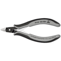 KNIPEX 79 62 125 ESD Präzisions-Elektronik-Seitenschneider ESD mit Mehrkomponenten-Hüllen brüniert 125 mm
