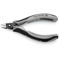 KNIPEX 79 62 125 ESD Präzisions-Elektronik-Seitenschneider ESD mit Mehrkomponenten-Hüllen brüniert 125 mm