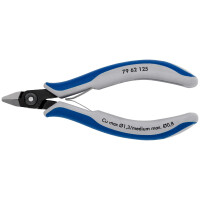 KNIPEX 79 62 125 Präzisions-Elektronik-Seitenschneider mit Mehrkomponenten-Hüllen brüniert 125 mm