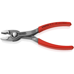 KNIPEX 82 01 150 TwinGrip Front- und Seitengreifzange mit rutschhemmendem Kunststoff überzogen grau atramentiert 150 mm