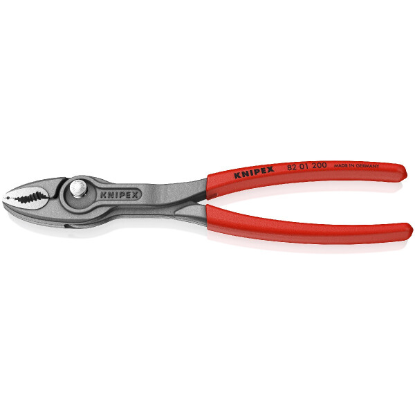 KNIPEX 82 01 200 SB TwinGrip Front- und Seitengreifzange mit rutschhemmendem Kunststoff überzogen grau atramentiert 200 mm