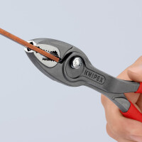 KNIPEX 82 01 200 SB TwinGrip Front- und Seitengreifzange mit rutschhemmendem Kunststoff überzogen grau atramentiert 200 mm