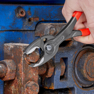 KNIPEX 82 01 200 TwinGrip Front- und Seitengreifzange mit rutschhemmendem Kunststoff überzogen grau atramentiert 200 mm