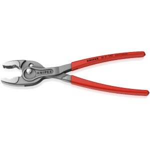 KNIPEX 82 01 250 TwinGrip Front- und Seitengreifzange mit rutschhemmendem Kunststoff überzogen grau atramentiert 250 mm