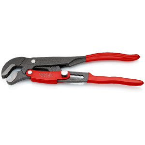 KNIPEX 83 61 010 Rohrzange S-Maul mit Schnelleinstellung mit Kunststoff überzogen grau pulverbeschichtet 330 mm