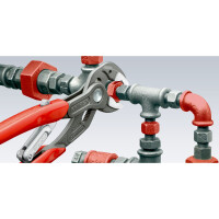 KNIPEX 85 01 250 SmartGrip® Wasserpumpenzange mit automatischer Einstellung mit Kunststoff-Hüllen grau atramentiert 250 mm