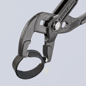 KNIPEX 85 51 180 A Federbandschellenzange mit rutschhemmendem Kunststoff überzogen grau atramentiert 180 mm