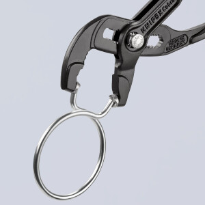 KNIPEX 85 51 180 A Federbandschellenzange mit rutschhemmendem Kunststoff überzogen grau atramentiert 180 mm