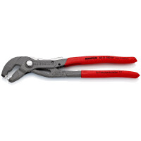 KNIPEX 85 51 250 AF Federbandschellenzange mit Feststeller mit rutschhemmendem Kunststoff überzogen grau atramentiert 250 mm