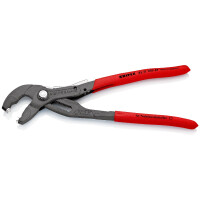 KNIPEX 85 51 250 AF Federbandschellenzange mit Feststeller mit rutschhemmendem Kunststoff überzogen grau atramentiert 250 mm