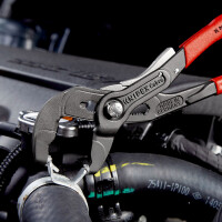 KNIPEX 85 51 250 AF Federbandschellenzange mit Feststeller mit rutschhemmendem Kunststoff überzogen grau atramentiert 250 mm