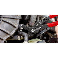 KNIPEX 85 51 250 C SB Schlauchschellenzange für Click-Schellen mit rutschhemmendem Kunststoff überzogen grau atramentiert 250 mm