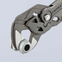 KNIPEX 86 01 250 Zangenschlüssel Zange und Schraubenschlüssel in einem Werkzeug mit rutschhemmendem Kunststoff überzogen grau atramentiert 250 mm