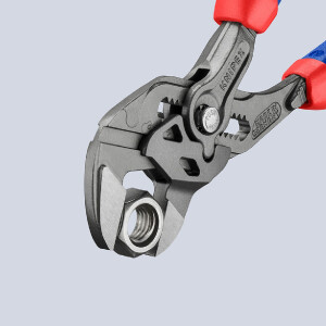 KNIPEX 86 02 180 Zangenschlüssel Zange und Schraubenschlüssel in einem Werkzeug mit Comfort-Griffen grau atramentiert 180 mm