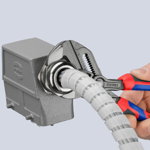 KNIPEX 86 02 180 Zangenschlüssel Zange und Schraubenschlüssel in einem Werkzeug mit Comfort-Griffen grau atramentiert 180 mm