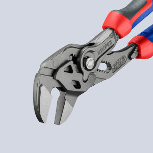 KNIPEX 86 02 180 Zangenschlüssel Zange und Schraubenschlüssel in einem Werkzeug mit Comfort-Griffen grau atramentiert 180 mm