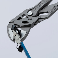 KNIPEX 86 02 250 SB Zangenschlüssel Zange und Schraubenschlüssel in einem Werkzeug mit Mehrkomponenten-Hüllen grau atramentiert 250 mm
