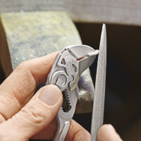 KNIPEX 86 03 125 Mini-Zangenschlüssel Zange und Schraubenschlüssel in einem Werkzeug mit Kunststoff überzogen verchromt 125 mm
