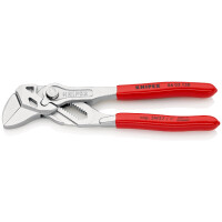 KNIPEX 86 03 150 SB Zangenschlüssel Zange und Schraubenschlüssel in einem Werkzeug mit Kunststoff überzogen verchromt 150 mm