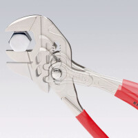 KNIPEX 86 03 150 SB Zangenschlüssel Zange und Schraubenschlüssel in einem Werkzeug mit Kunststoff überzogen verchromt 150 mm
