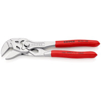 KNIPEX 86 03 150 SB Zangenschlüssel Zange und Schraubenschlüssel in einem Werkzeug mit Kunststoff überzogen verchromt 150 mm