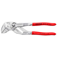 KNIPEX 86 03 180 SB Zangenschlüssel Zange und Schraubenschlüssel in einem Werkzeug mit Kunststoff überzogen verchromt 180 mm
