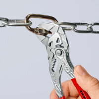 KNIPEX 86 03 180 Zangenschlüssel Zange und Schraubenschlüssel in einem Werkzeug mit Kunststoff überzogen verchromt 180 mm