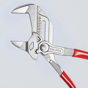 KNIPEX 86 03 250 SB Zangenschlüssel Zange und Schraubenschlüssel in einem Werkzeug mit Kunststoff überzogen verchromt