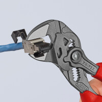 KNIPEX 86 03 250 SB Zangenschlüssel Zange und Schraubenschlüssel in einem Werkzeug mit Kunststoff überzogen verchromt