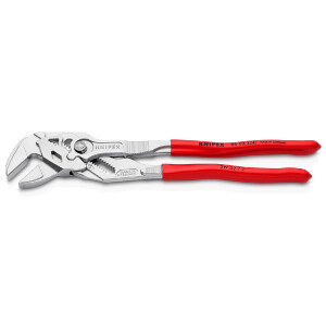 KNIPEX 86 03 250 Zangenschlüssel Zange und Schraubenschlüssel in einem Werkzeug mit Kunststoff überzogen verchromt 250 mm