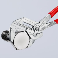 KNIPEX 86 03 300 SB Zangenschlüssel Zange und Schraubenschlüssel in einem Werkzeug mit Kunststoff überzogen verchromt 300 mm