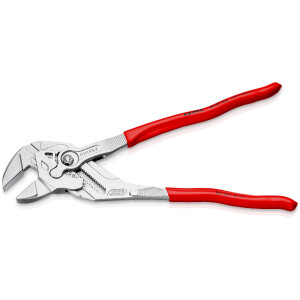 KNIPEX 86 03 300 Zangenschlüssel Zange und Schraubenschlüssel in einem Werkzeug mit Kunststoff überzogen verchromt 300 mm