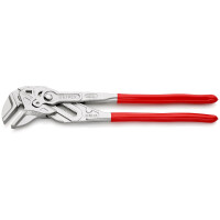 KNIPEX 86 03 400 Zangenschlüssel XL Zange und Schraubenschlüssel in einem Werkzeug mit Kunststoff überzogen verchromt 400 mm