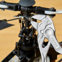 KNIPEX 86 04 100 BK Zangenschlüssel XS Zange und Schraubenschlüssel in einem Werkzeug aufgeprägte, raue Oberfläche verchromt 100 mm