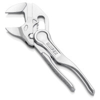 KNIPEX 86 04 100 Zangenschlüssel XS Zange und Schraubenschlüssel in einem Werkzeug aufgeprägte, raue Oberfläche verchromt 100 mm