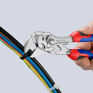 KNIPEX 86 05 150 SB Zangenschlüssel Zange und Schraubenschlüssel in einem Werkzeug mit Comfort-Griffen verchromt 150 mm