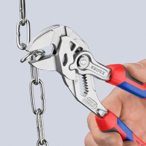 KNIPEX 86 05 180 Zangenschlüssel Zange und Schraubenschlüssel in einem Werkzeug mit Comfort-Griffen verchromt 180 mm