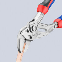 KNIPEX 86 05 180 Zangenschlüssel Zange und Schraubenschlüssel in einem Werkzeug mit Comfort-Griffen verchromt 180 mm